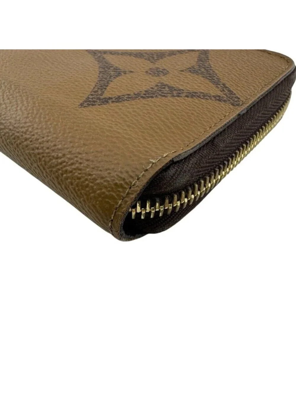 Louis Vuitton Zippy Wallet Giant Monogram Reverse Leather Brown